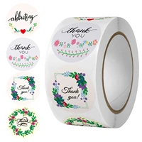 roll round flower thank you sticker birthday party wedding decoration self adhesive thank you label planner stickers aesthetic
