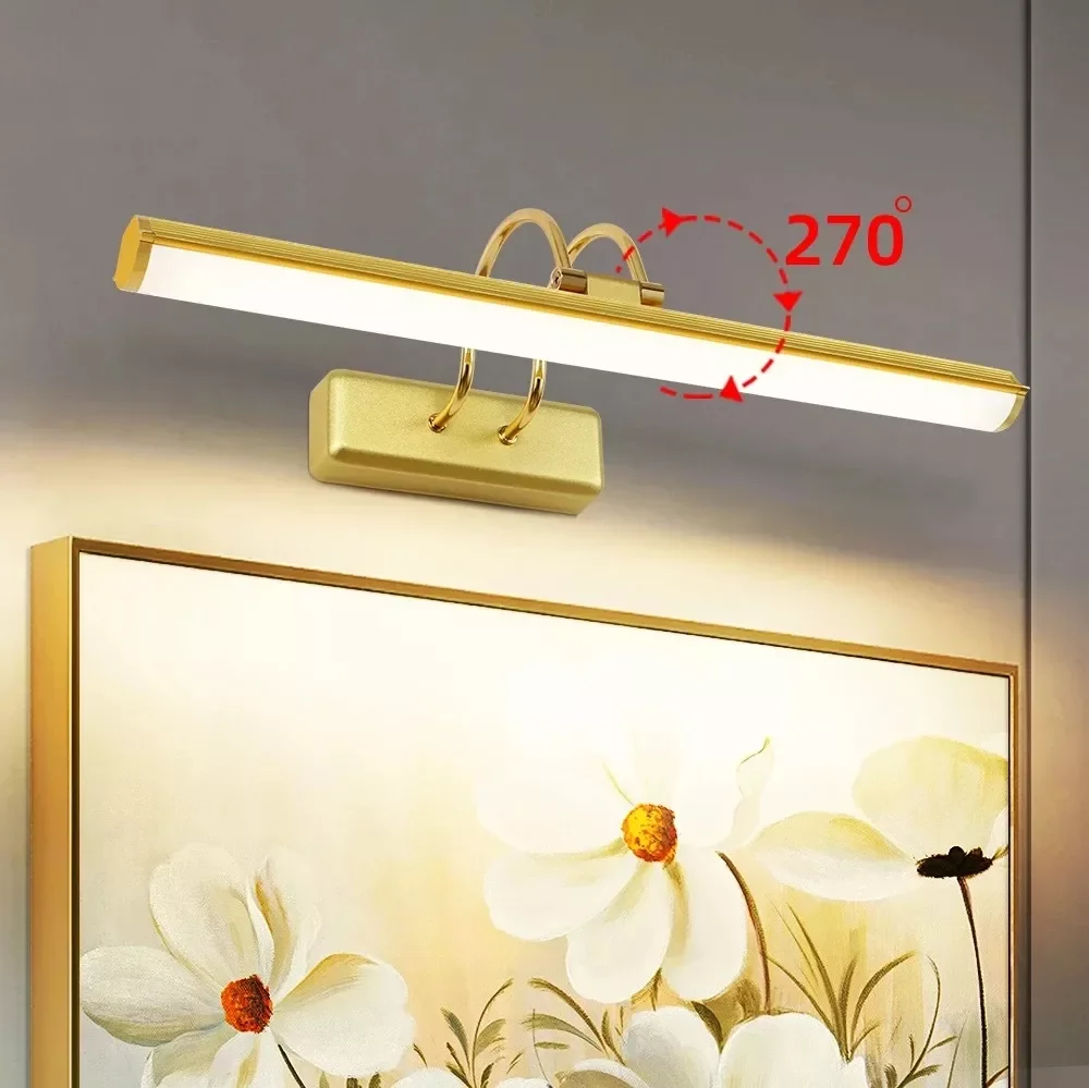 

Bathroom Mirror Cabinet Lamp Makeup Lamp Mirror Light Headlight Gold Lamp Mirror Front Light Led Anti-fog Light Wall Lamp