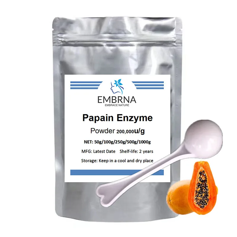 

EMBRNA Papain Enzyme Powder P.E. Free Shipping PawpawPapaya 200,000 U/G,Factory Outlet Raw Materials