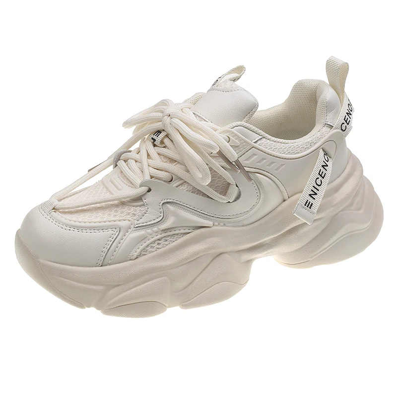 Bocreat Brand Design Black Gray Women Sneakers Fashion New  Chunky Sneakers Lovely Pink Dad Shoes Trendy GirlsCasual Shoes