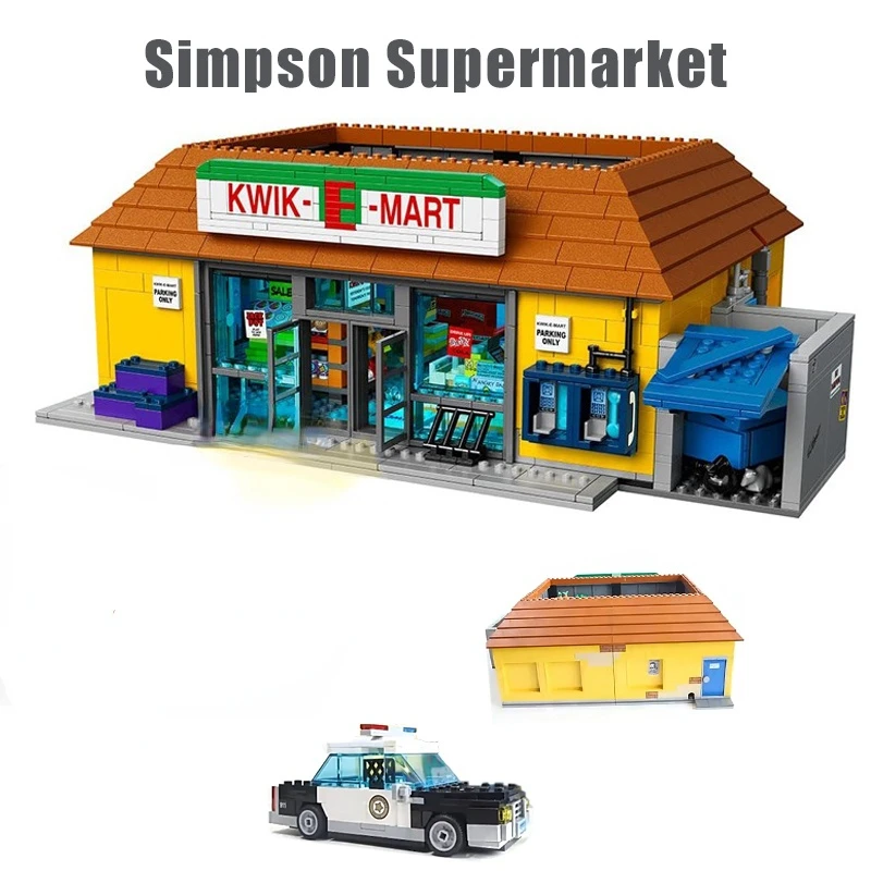 

Серия фильмов «Город», Симпсоны, модель супермаркета, набор для самостоятельной сборки блоков, игрушка, подарок на день рождения для детей