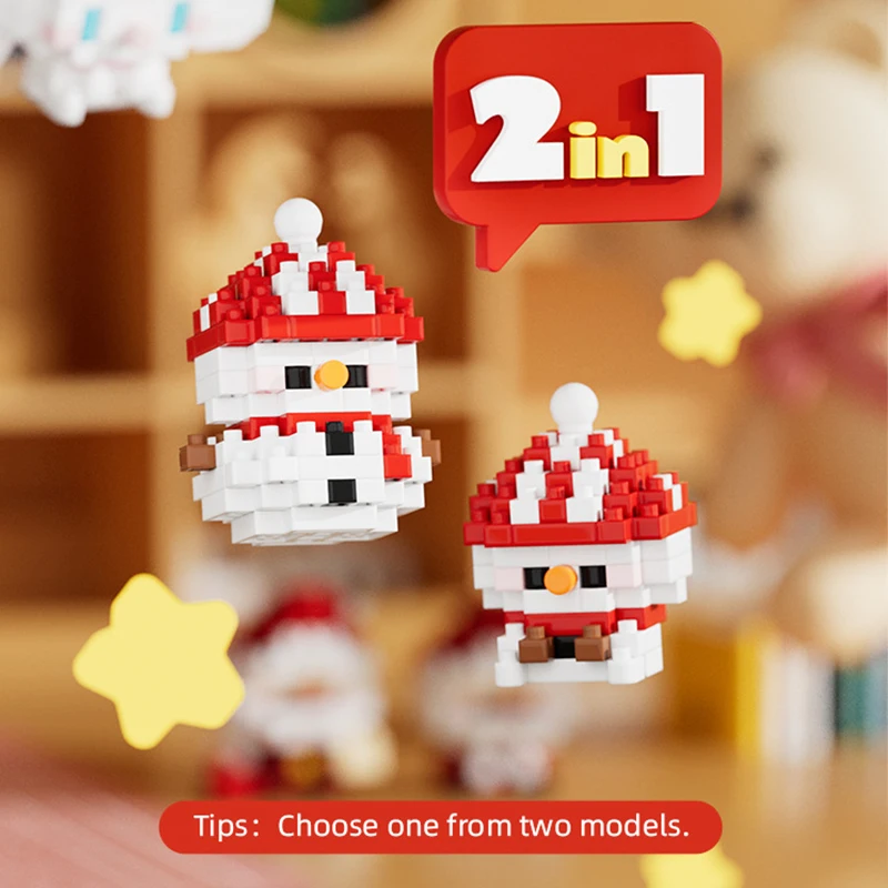 Новинка строительные блоки на тему Рождества Санта-Клаус снеговик лось два вида