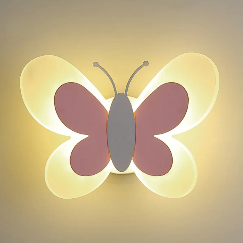 Modern Children's Room Butterfly Wall Light For Bedroom Bedside Wall Lamp Creative Personality Wall Decor LED Butterfly Sconce