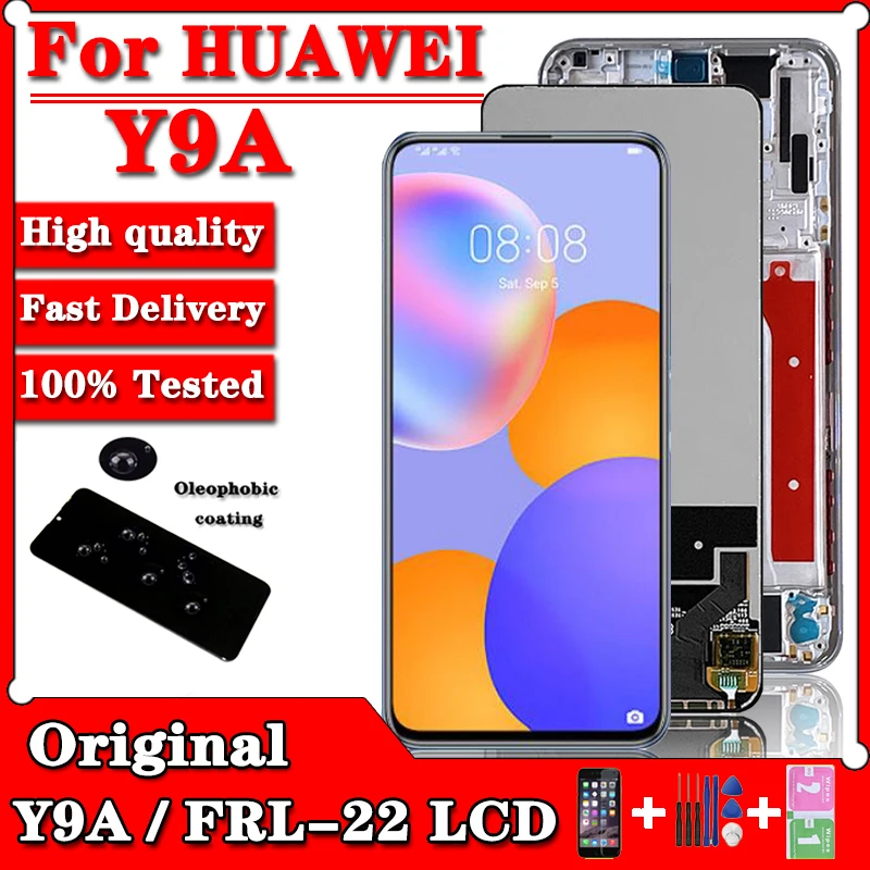 Дисплей 6,72 дюйма Y9a, экран для Huawei Y9A, ЖК-дисплей, сенсорный экран, дигитайзер в сборе для Honor X10, фотодисплей
