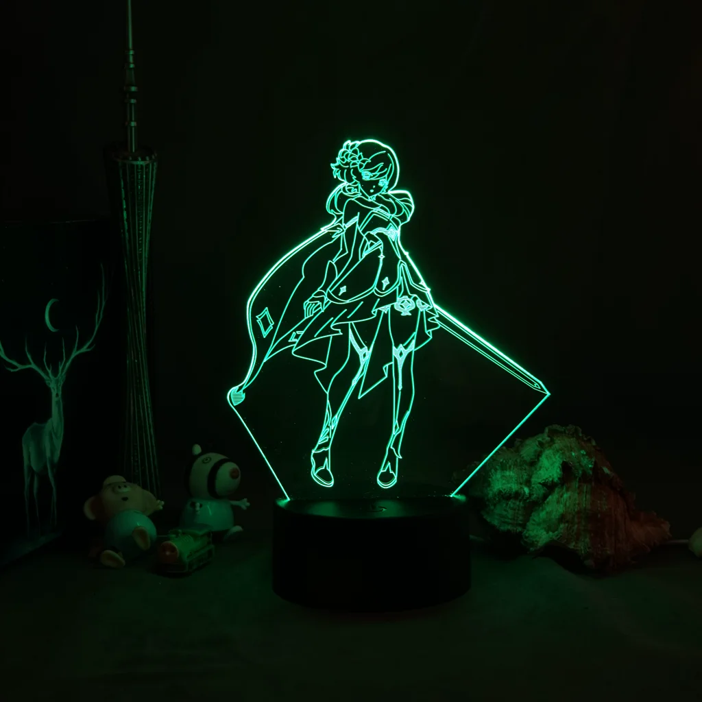 

Ударная фигурка Genshin, светильник дома, украшение детской комнаты, светильник, 3D лампа, декор игровой комнаты