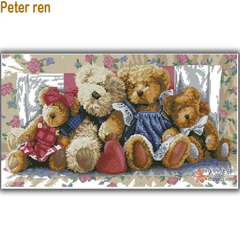 

Peter ren Diy Diamond painting Cross stitch Set for Diamond Embroidery bear 3d square drill Diamond mosaic Craft Needlework
