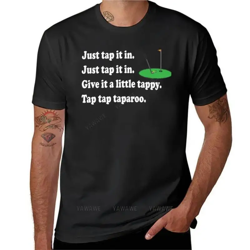 

Мужская футболка, брендовые топы, летняя футболка с надписью Happy Gilmore-Just Tap It In, футболка для мальчиков с принтом животных, аниме одежда для мужчин
