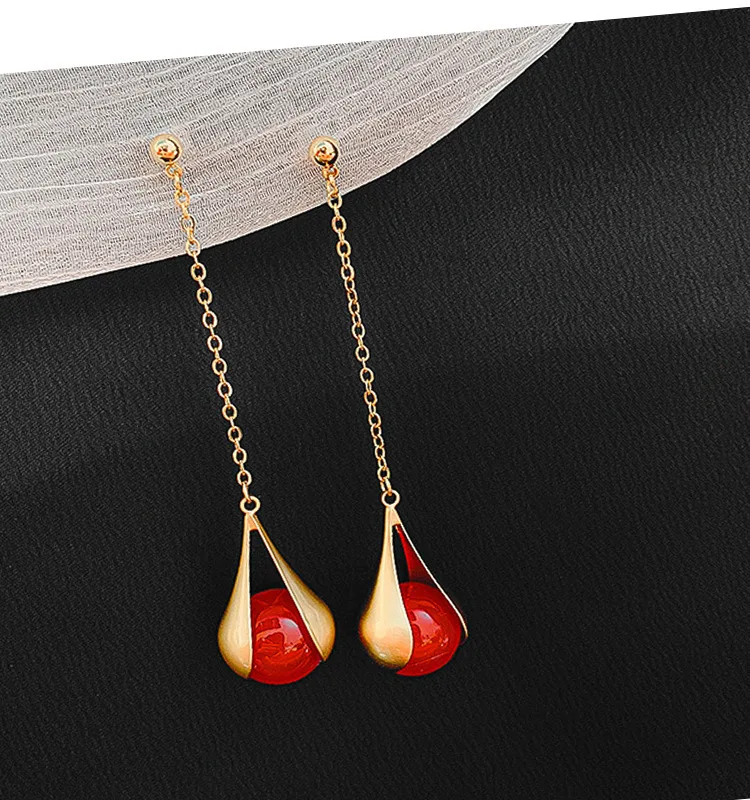 Новые модные висячие серьги с имитацией жемчуга для женщин золотого цвета