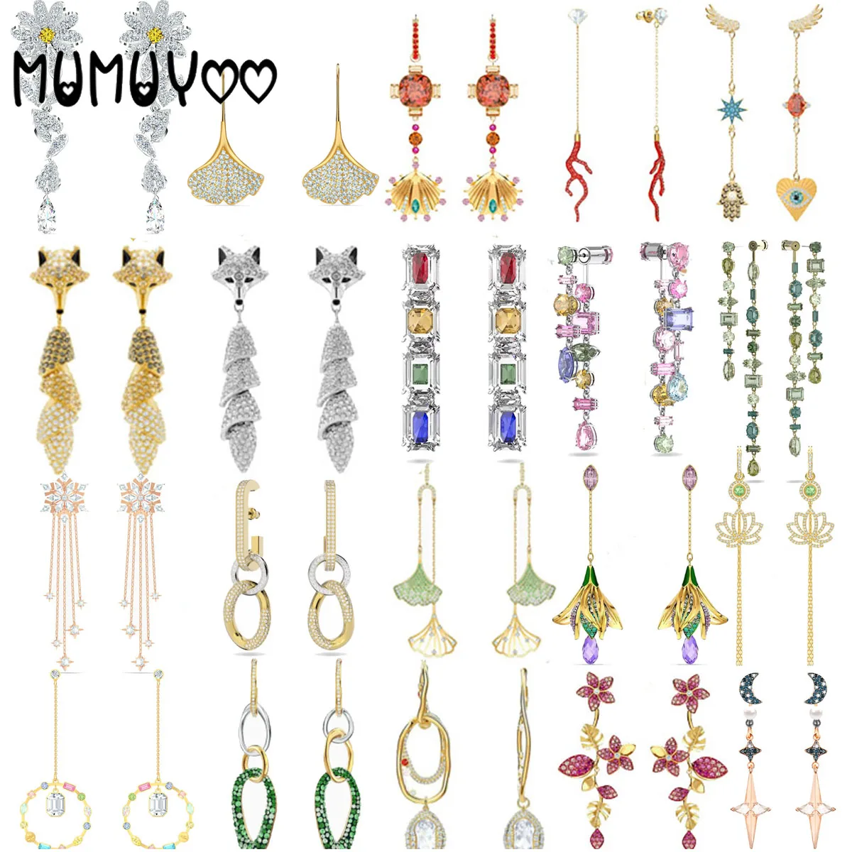 Женские летние серьги-гвоздики с австрийскими кристаллами | Украшения и