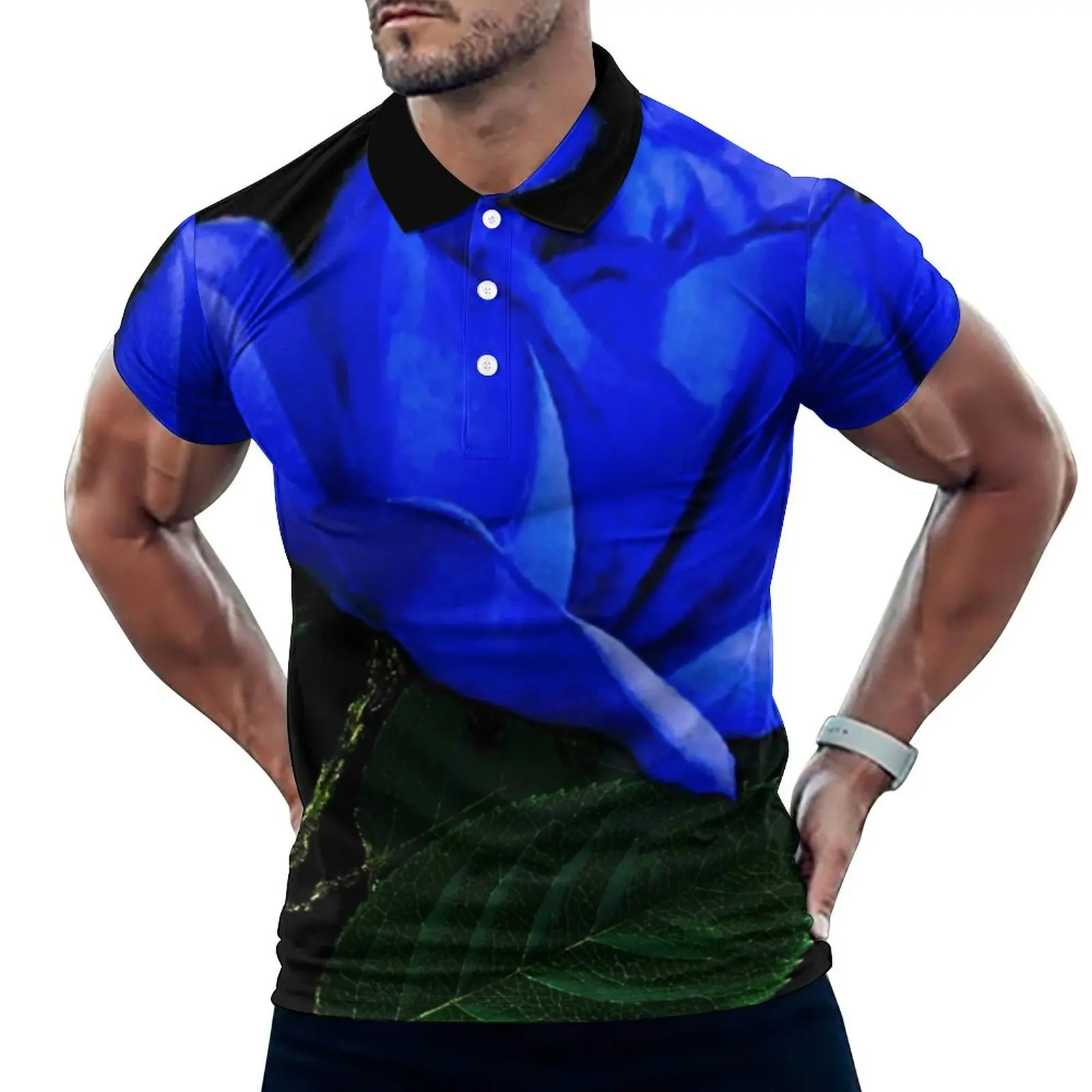 

Футболка-поло мужская с отложным воротником и графическим принтом