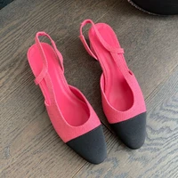 summer suede woman sandals elastic band zapatos de mujer full head shoes women chunky heels sandals fashion elegant shoes 2022