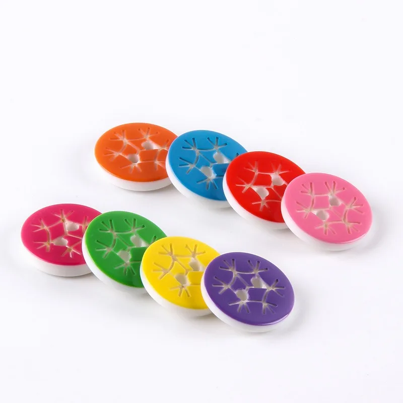

500pcs Multi Mixed Snowflake Round Resin Buttons 13mm 2 Holes Sewing Garment Accessories