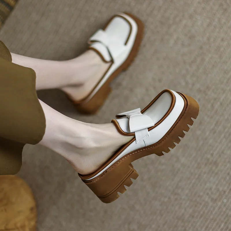 Loafers Med House Slippers Platform Female Shoes Cover Toe Slides 2022 Flat Summer PU Rubber Shoes Woman 2022 Slippers Flat Pant