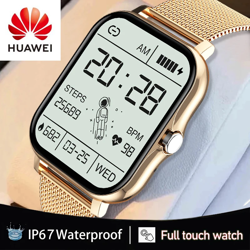 

Huawei Fashion Women Smart Watch Men HD Color Screen Full Touch Fitness Tracker Bluetooth Call Smart Clocks Ladies Android IOS
