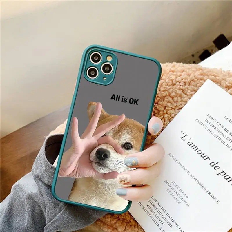 Cartoon Funny Dog Phone Case for iPhone 14 11 12 13 Mini Pro Max 8 7 Plus X XR XS MAX Translucent Matte Cover