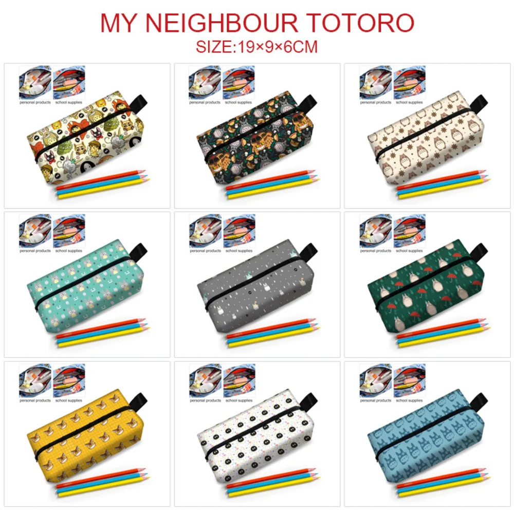 

My Neighbor Totoro Pencil Case Cartoon High-capacity Student Zipper Portable Penbag Boys Makeupbag Cosmetic Stationery Bags
