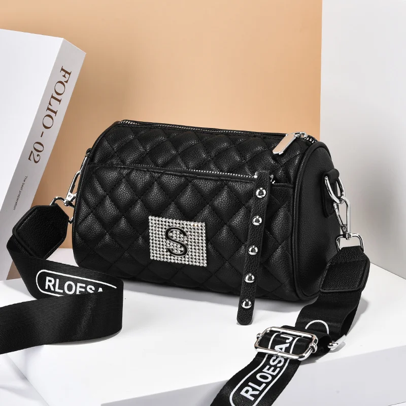 

Сумка на плечо женская из экокожи, повседневный саквояж на молнии, сумочка на широком ремешке, однотонный чемоданчик для подмышек