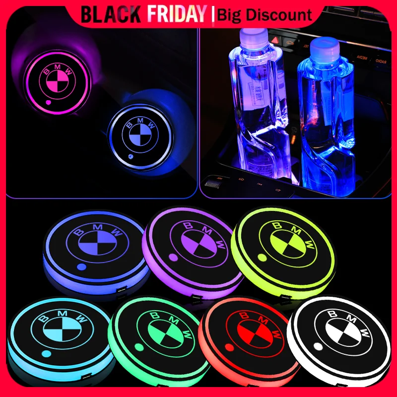 2 шт. светящиеся автомобильные подставки подстаканники Противоскользящий коврик