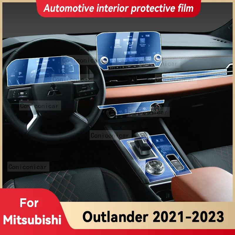 

For MITSUBISHI OUTLANDER 2023 Car Interior Center Console GearBox Panel Navigation Transparent TPU Protective Film Anti-scratc