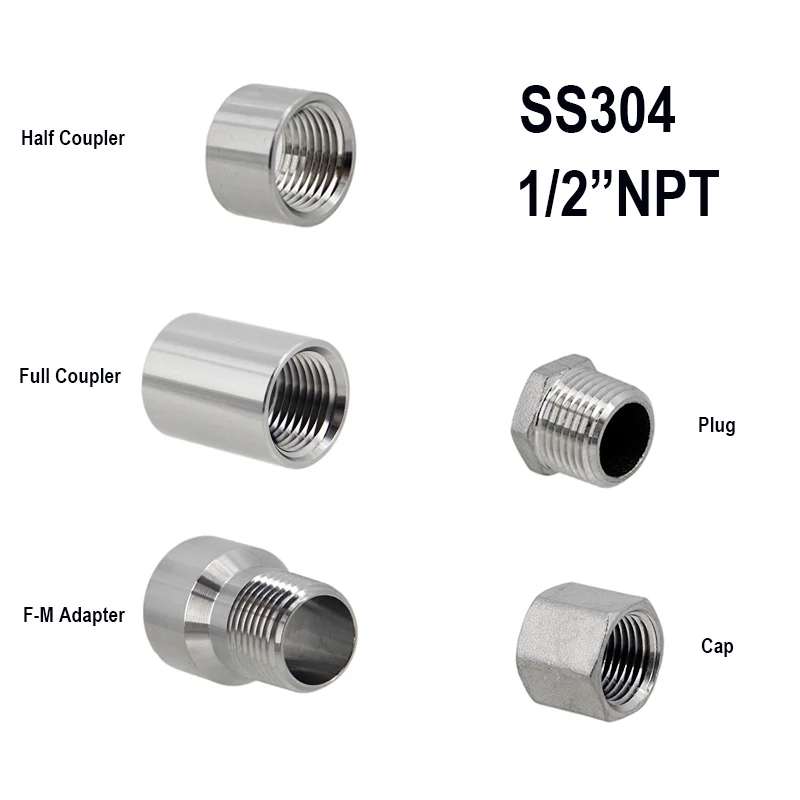 Kettle Retrofit Part Weld 1/2"NPT Coupler 304 Stainless Stee