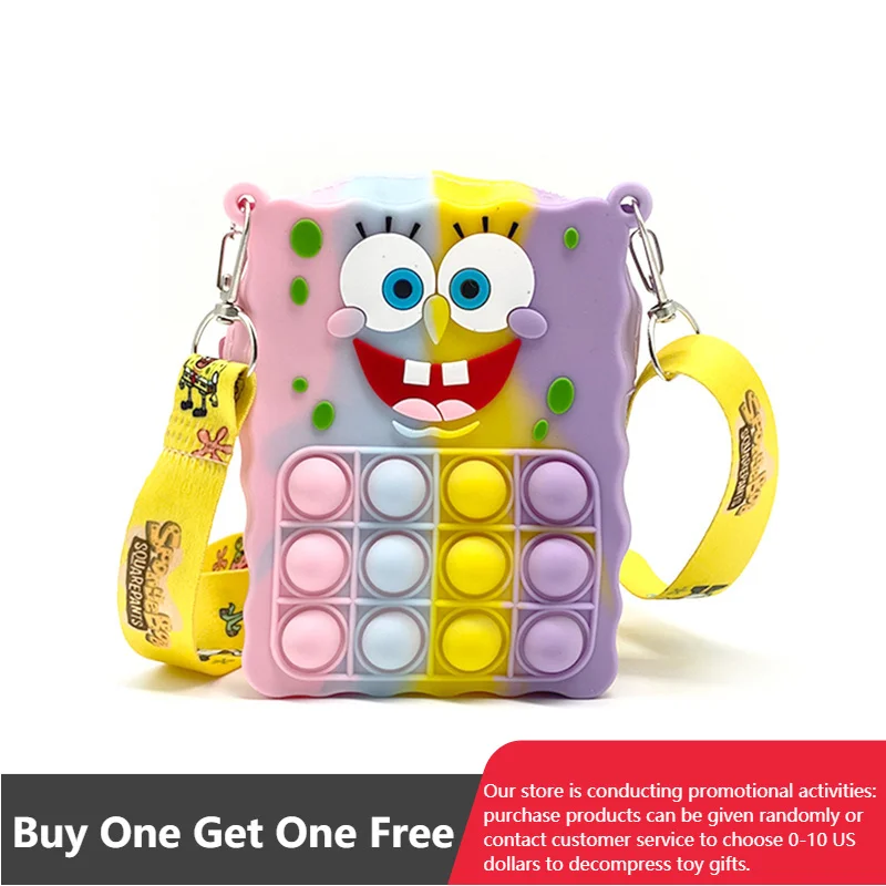 

Cartoon Bag Kids Toys Stress Relief Fidget Toys Push Bubble Simple Dimple Soft Silicone Squid Squeeze Antistress Bags
