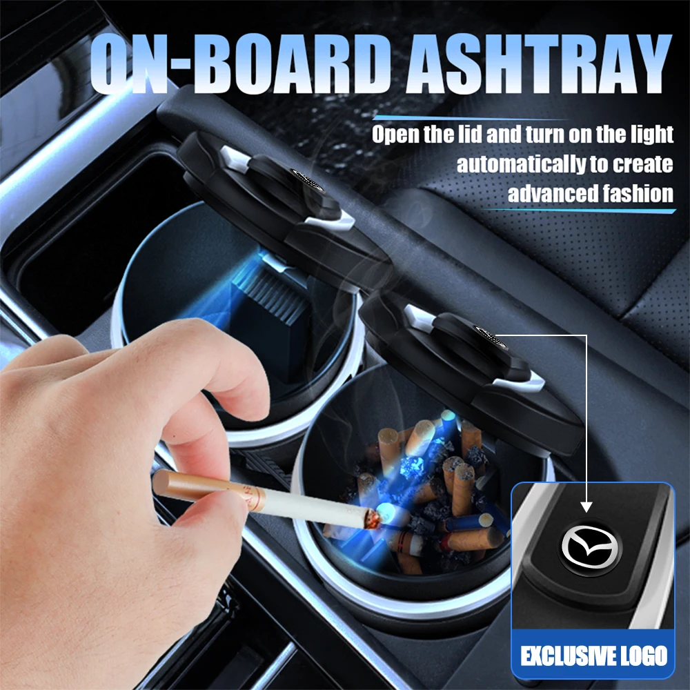 

Car Cigarette Ashtray Cup With Lid Portable Detachable Vehicle Ashtray For Mazda 2 3 5 6 Axela Atenza Speed 6 CX-3 CX-4 CX 5 MS