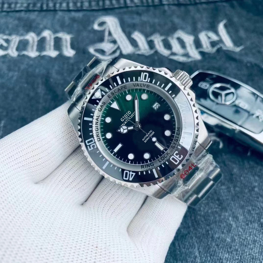 

automatic mechanical men watch black blue 44mm