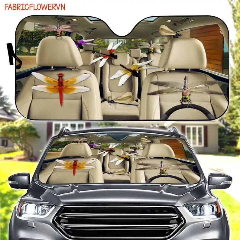 

Автомобильный солнцезащитный козырек со стрекозой, автомобильное украшение со стрекозой, ветровое стекло со стрекозой, подарок для любите...