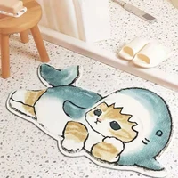 super cute cartoon cat rug non slip bedside carpet absorbent bathroom mat animals print rugs kids room decor cute furry carpet