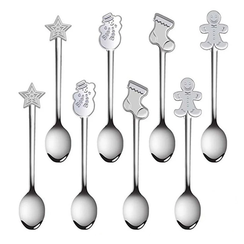 

Stainless Coffee Spoons Dessert Spoon Tableware Gifts Christmas Decorations for Kitchen Accessories Spoon Set