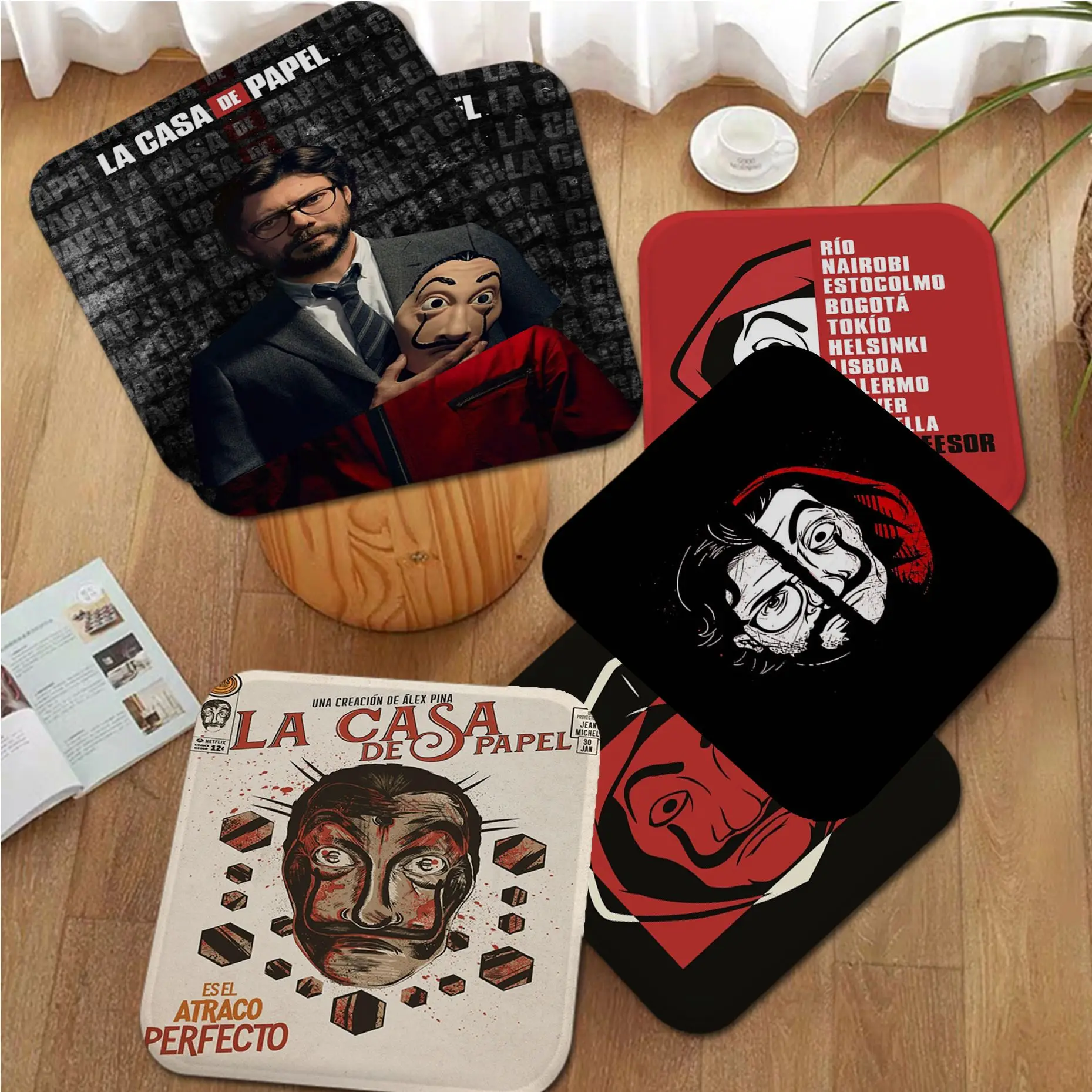 

La Casa De Papel Modern Minimalist Style Seat Cushion Office Dining Stool Pad Sponge Sofa Mat Non-Slip Chair Mat Pad