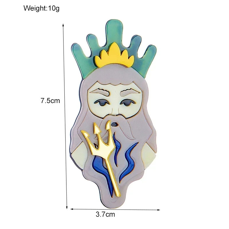 Женская Винтажная брошь Blucome зеленая из акрилового материала с изображением мифа