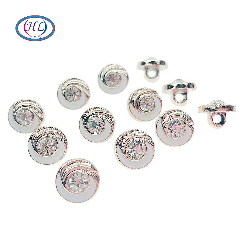 

HL 50/100PCS 11MM New Plating Buttons With Rhinestones Shank DIY Apparel Sewing Accessories Shirt Buttons