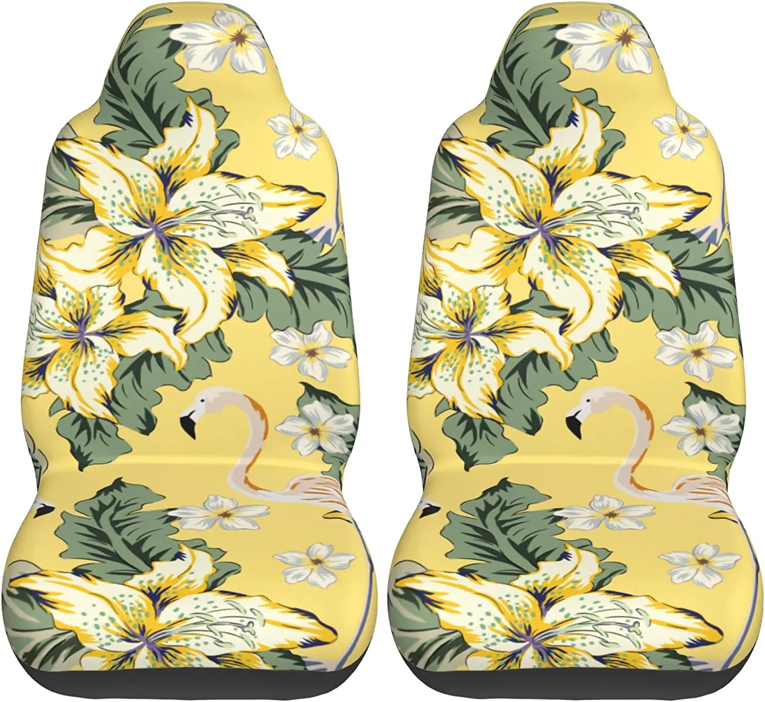 

Lily Plumeria Flamingo Car Seat Covers Vehicle Front Seat Covers Universal Fit Seat Protector 2 Pcs