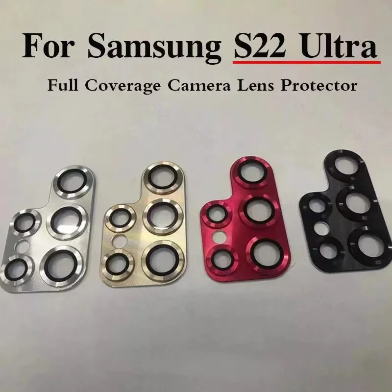 

Full Cover Camera Lens Protector For Samsung Galaxy S22 Ultra Tempered Glass For Samsung S22Ultra Metal Diamond Camera Protector