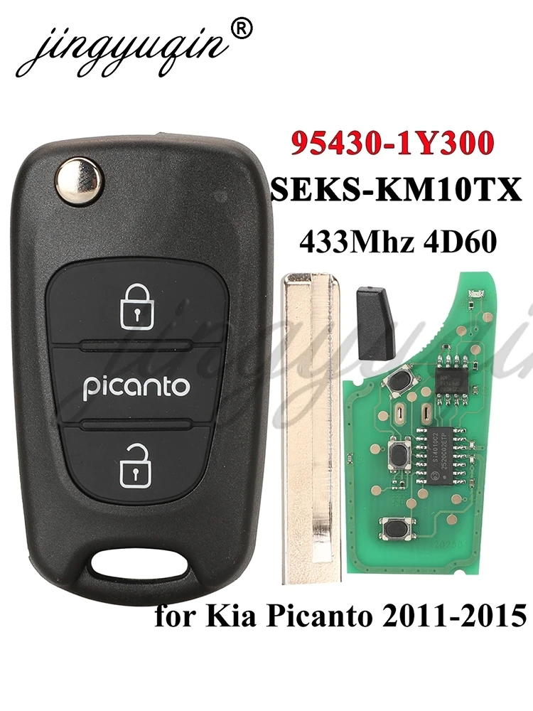 

Складной Автомобильный Ключ Jingyuqin Для Kia Picanto 2011-2015, 3 Кнопки, 95430-1Y300, 433 МГц, Чип 4D60, SEKS-KM10TX