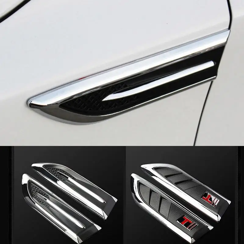 

Car Air Flow Vent Decal ABS Self Adhesive Auto Shark Shape Grille Side Vent Decal Non Fading Hood Vents Sticker Car Accessories