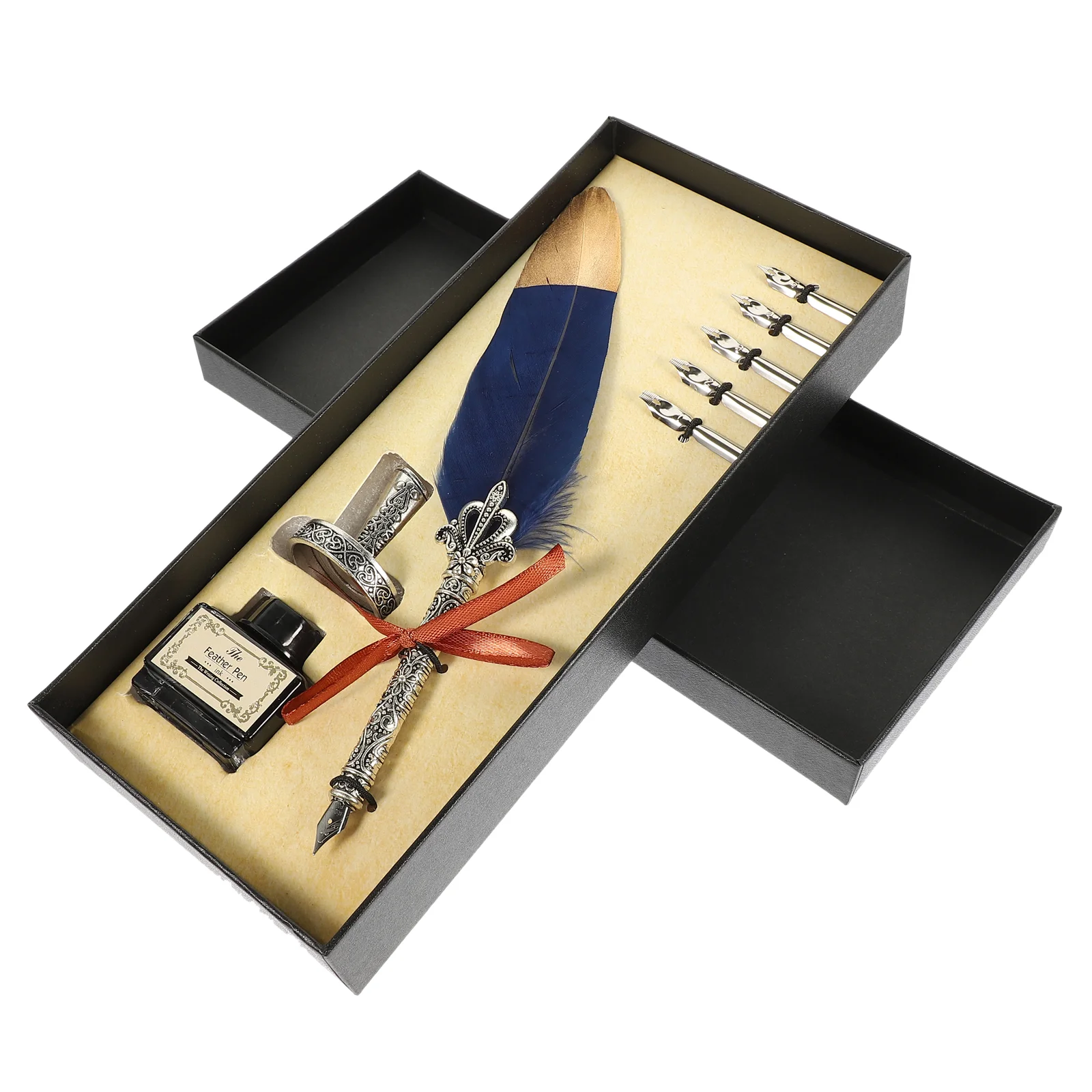 

Ручка перьевая Бытовая в винтажном стиле, портативный карандаш с чернилами, Офисная ручка, 1 комплект