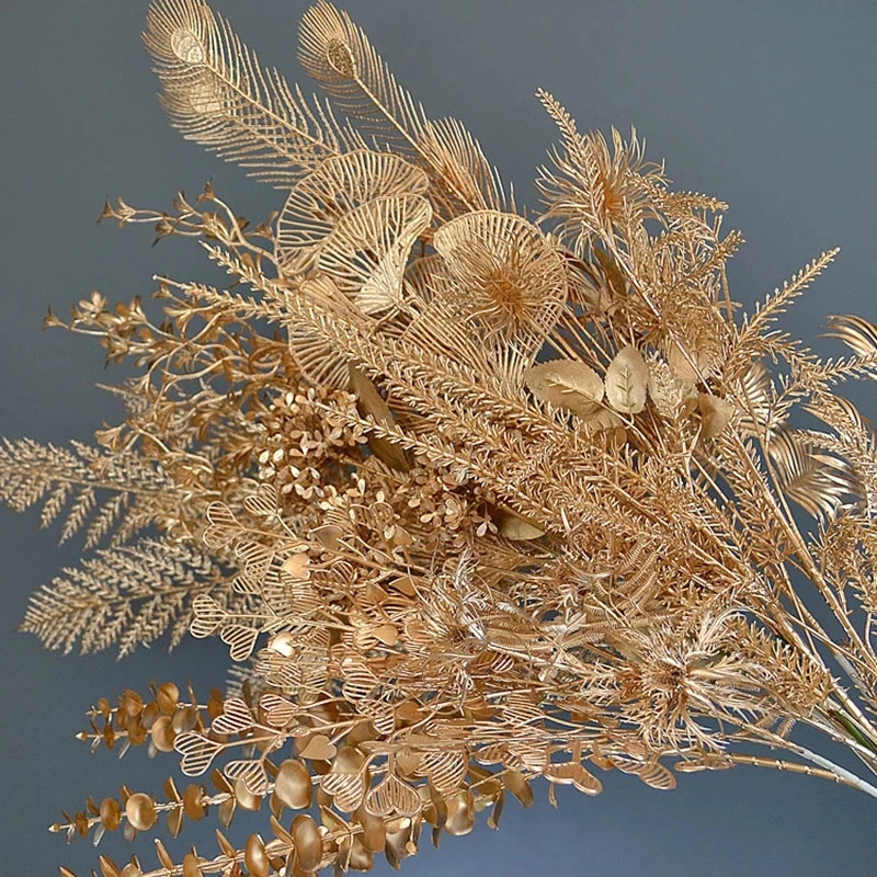 Искусственные ретро-растения Золотой Букет гинкго билоба кленовые листья