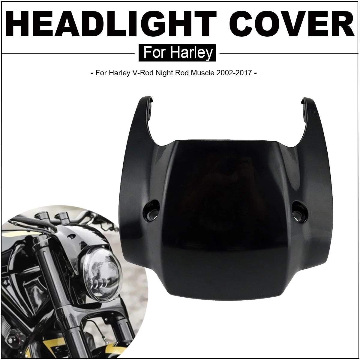 Блестящий черный обтекатель для мотоциклетной фары короткий чехол Harley V-Rod Night Rod
