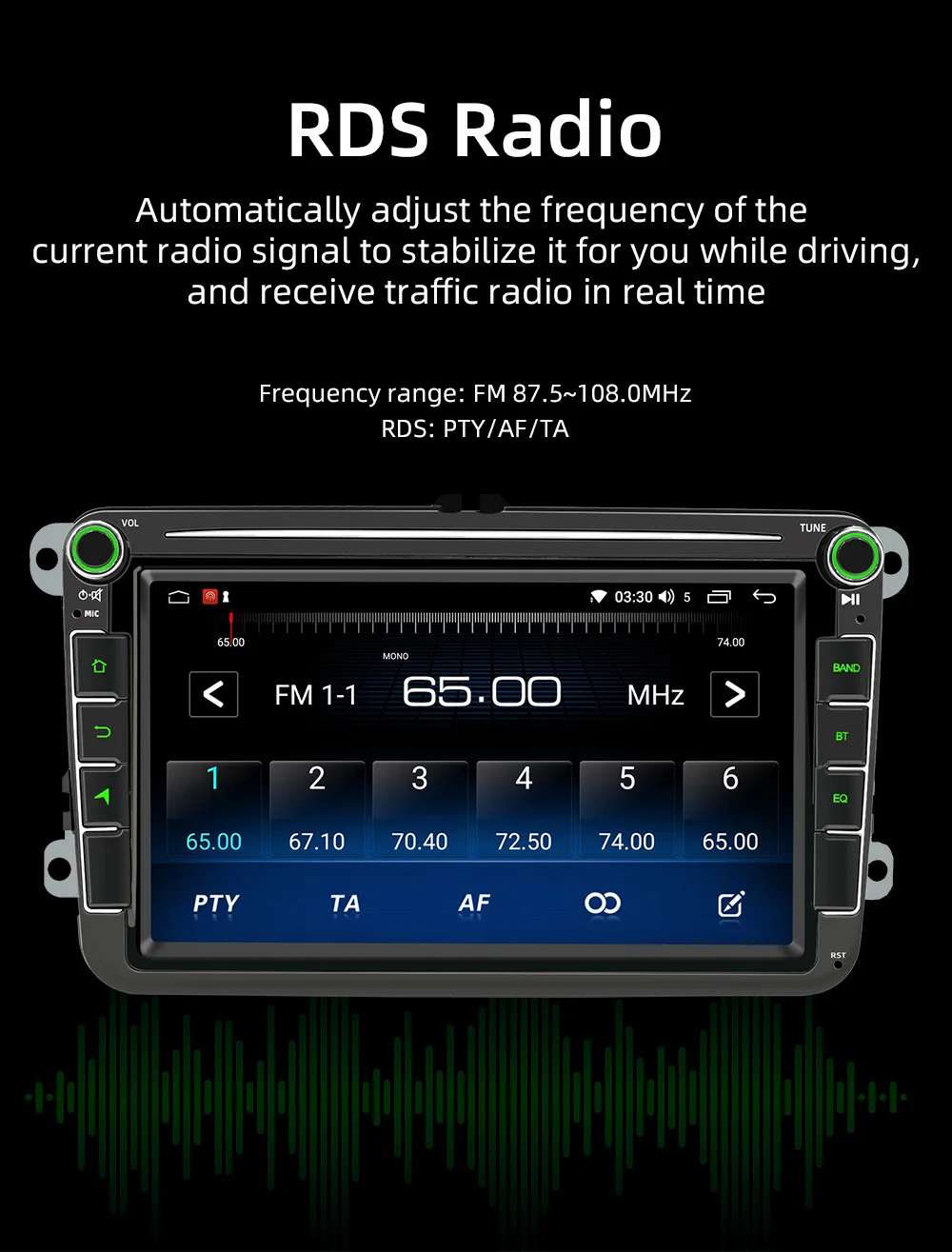 Фото Автомагнитола BQCC 8 дюймов с Android, IPS-экраном для Volkswagen Golf 5 6 Polo Passat B6 B7 CC Skoda Jetta, мультимедиа, Carplay, 4G, Wi-Fi, GPS №3