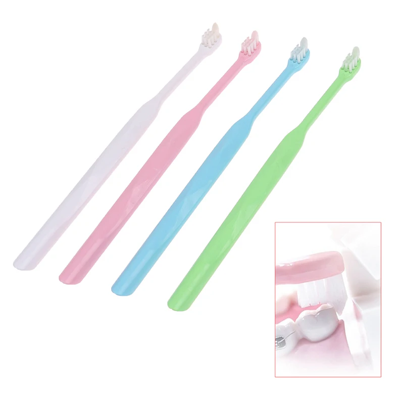 

1Pcs Soft Orthodontic Toothbrush Pointed And Flat Head Hair Correction Clean Teeth Gap Floss Oral Hygiene Teeth