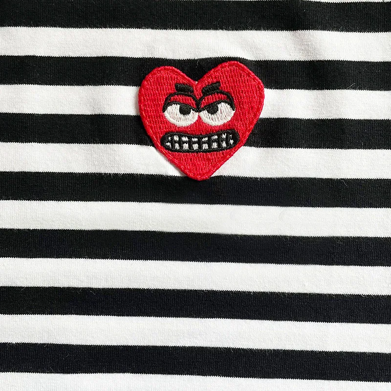 Женская полосатая футболка Break Egg хлопковая летняя с короткими рукавами и круглым