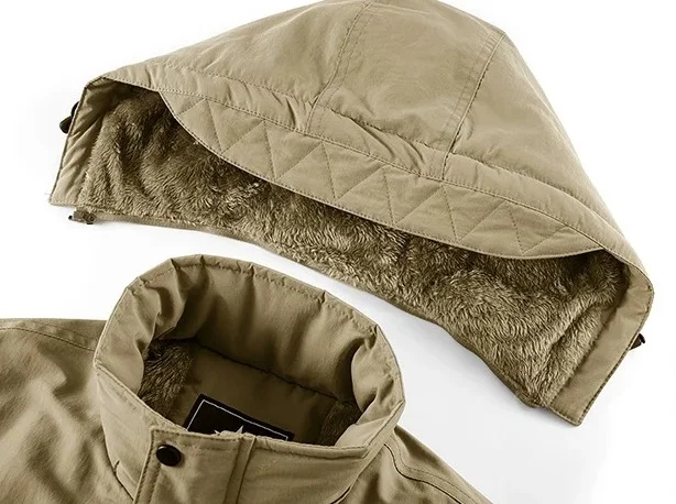 2022 Winter Fleece Mens Parka Thicken Windproof Jacket Male Cargo Vintage Cotton Coat Fashion Warm Casual Parkas Men Jackets 6XL