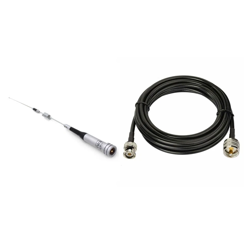 

1 Pcs Diamond Car Antenna High Gain Mobile Radio Antenna & 1 Pcs BNC Male To Male UHF Antenna Extension Cable