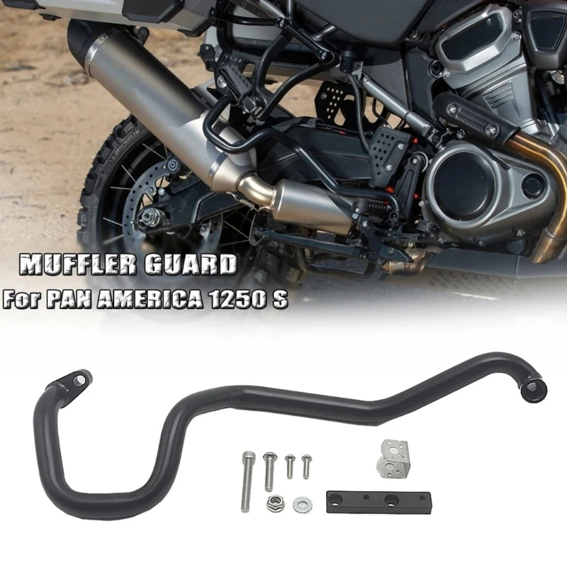 

Upgraded Motorcycles Shield Curve- Exhaust Muffler Pipe Cover Heel Guard For Pan America 1250 ADV H9EE