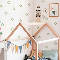 creative watercolor green squares wall stickers for boys room childrens room decoration kindergarten decal interior house decor