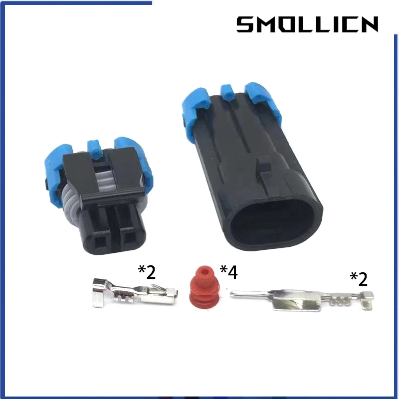 

2 Sets 2 Pin Sealed Delphi Equivalent PA66 Automotive Waterproof Connector Male Or Female Housing Connector 12052641 12162000