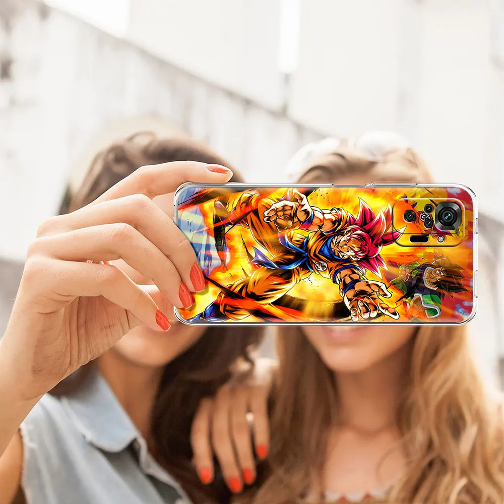 soft clear case for xiaomi redmi note 10 9 8 pro 9s 10s 8t 9a 9c k40 7 9t 8a silicone phone cover dragon ball anime tpu fundas free global shipping