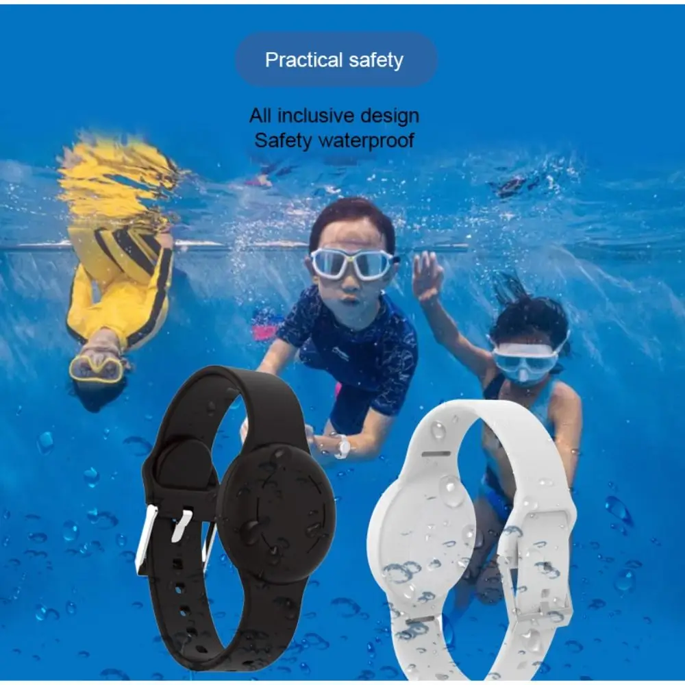 

Waterproof Watch Band for AirTag Adjustable Anti-Scratch Silicone Watch Strap Anti-Lost Kids Tracker Protective Sleeve Wrist